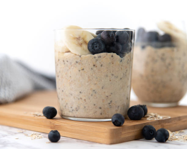 istock Banana and blueberry overnight oats 1768886724