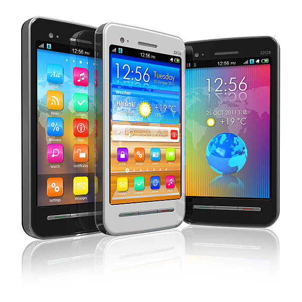 istock Set of touchscreen smartphones 176889013