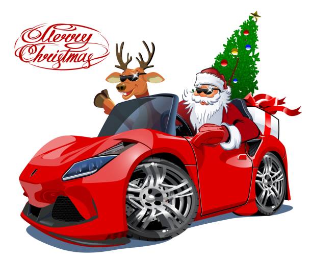 自動車に乗ったサンタさん 2,600+ Santa Claus Car Illustrations - iStock