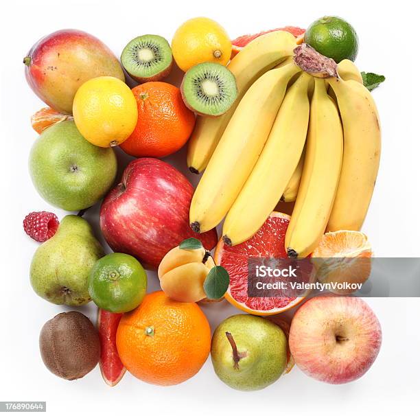 Foto de Frutas Na Forma De Um Quadrado e mais fotos de stock de Alimentação Saudável - Alimentação Saudável, Baga - Fruta, Banana