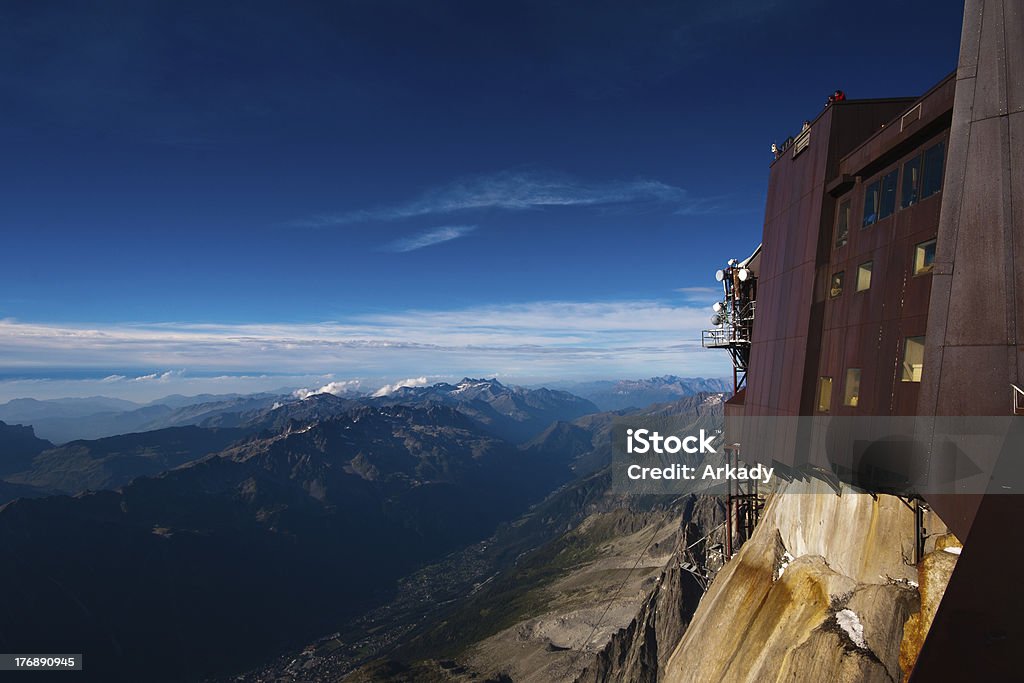 Alpen. Aiguille de Midi, - Lizenzfrei Aiguille du Midi Stock-Foto
