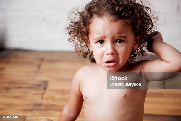 Mixed Race Toddler Girl Is Angry And Crying Stock Photo - Download Image Now - Toddler, Tantrum, Anger