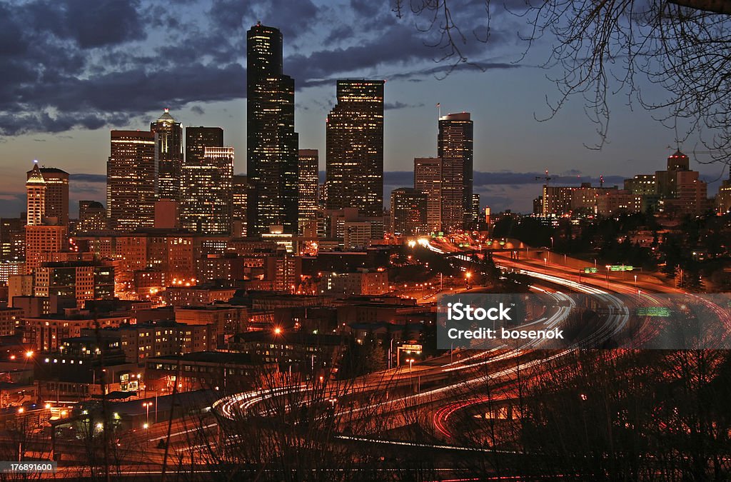 Seattle bei Nacht - Lizenzfrei Nacht Stock-Foto