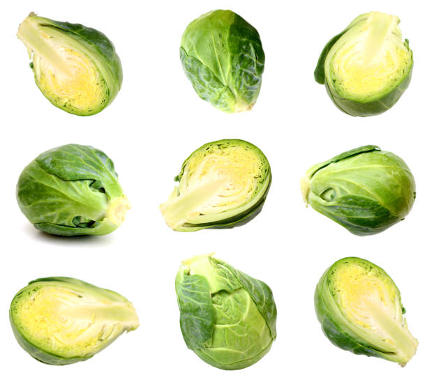 istock Set of whole and half of brussel sprouts 1768919006