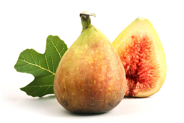 Fig with leaf stock photo