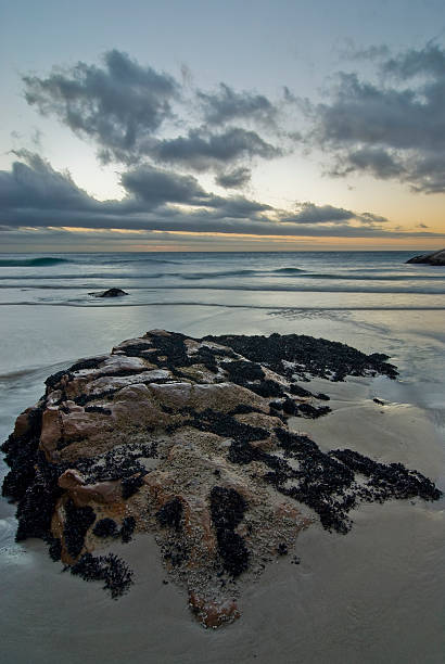 Rocky Strand mit Dramatischer Himmel – Foto