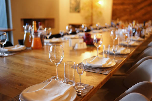 istock The festive table is covered with dishes, napkins, and glasses. 1768932285
