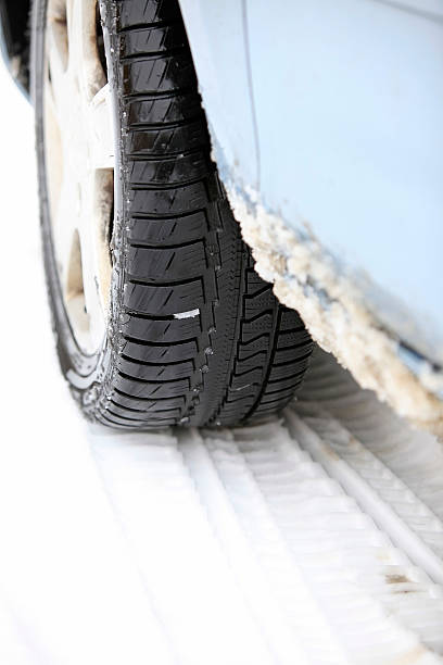 istock tire prints in the snow 176893314