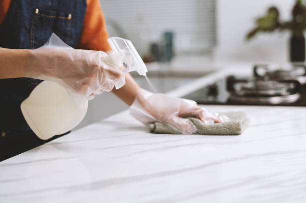 istock Person Disinfecting Kitchen Counter 1768933381
