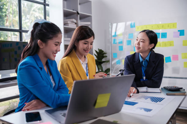istock Creative business professionals planning a project in an office. Teamwork and collaboration in a modern workplace, Group of business people having a meeting in a tech company. 1768941700