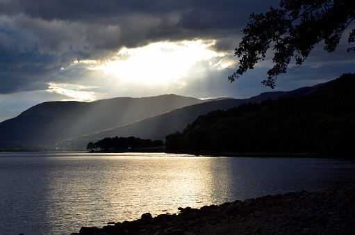 Photograph taken  on the  9th September 2013 at  17:36 on the shore of Loch Lomond,  Scotland.