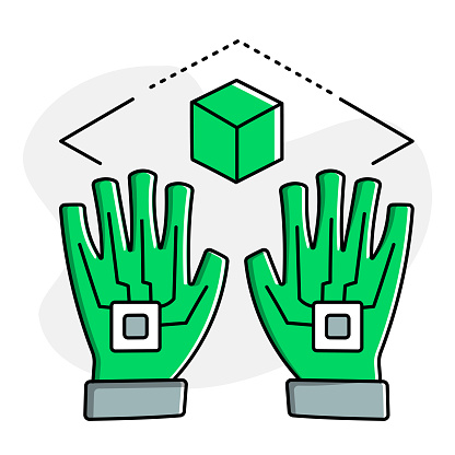 Two Hands Interacting With A 3d Object To Represent 3d Interaction The ...