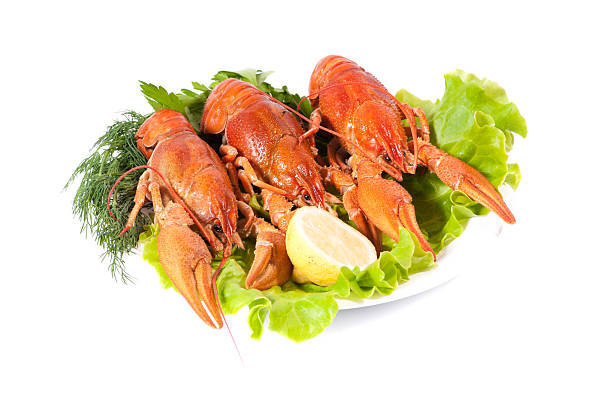 istock Plate of red boiled lobsters 176895147