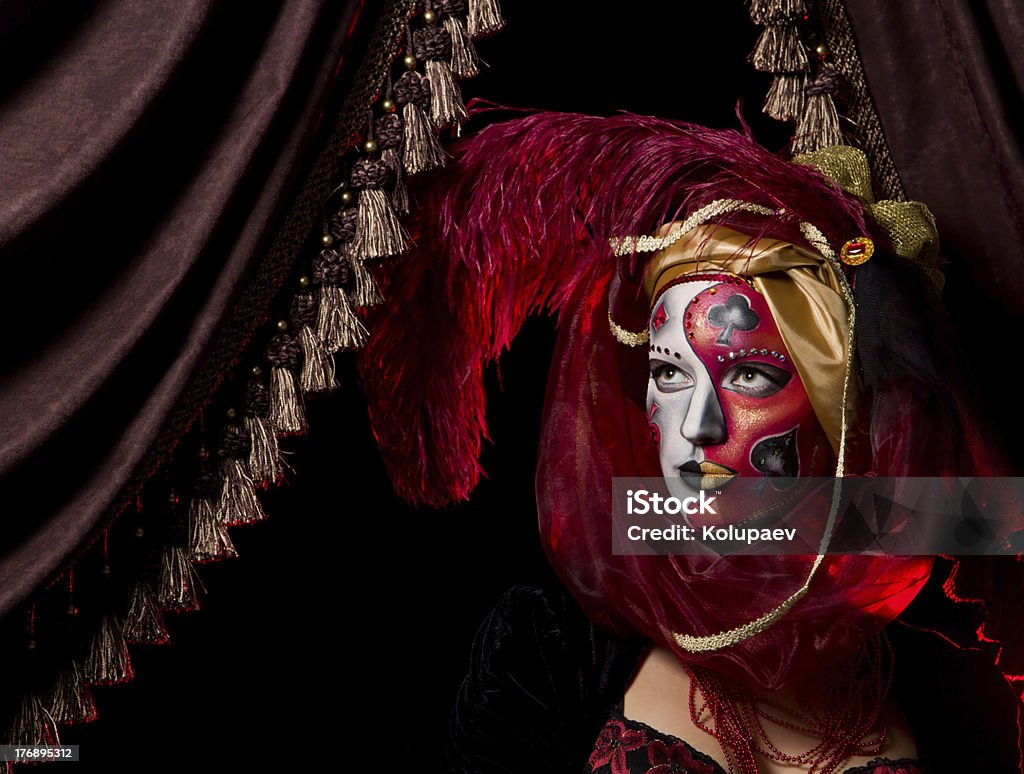 Venetian mask Mistress of gambling Ace Stock Photo