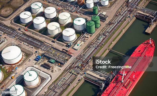 Oil Tanker In A Harbor Stock Photo - Download Image Now - Ship, Aerial View, Business