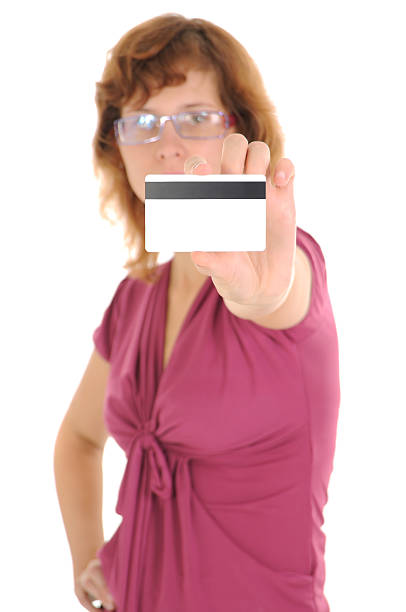 istock Young Woman with credit card 176895499