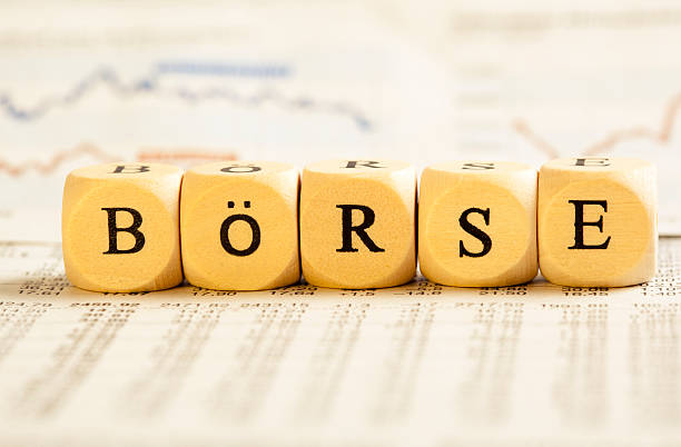 Letter Dices Concept: B&#246;rse (German) Concept of dices with letters forming word: B rse stock pictures, royalty-free photos & images