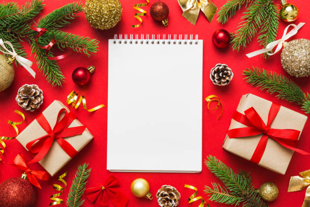 istock Christmas blank greeting card mock-up scene. Creative layout made of Christmas tree branches and paper card note. Flat lay. Nature New Year concept 1768961960
