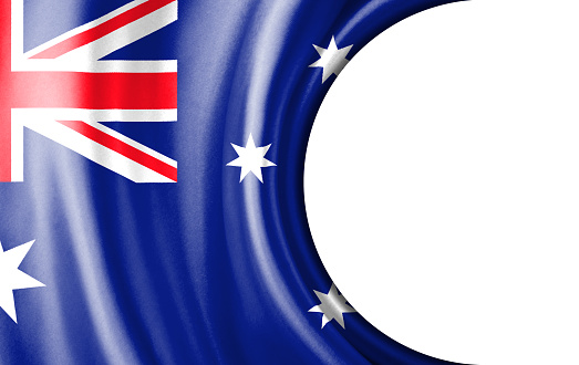 Abstract illustration, Australia flag with a semi-circular area White background for text or images.