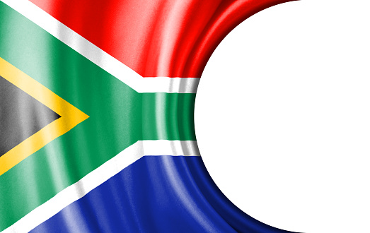 Abstract illustration, South Africa flag with a semi-circular area White background for text or images.