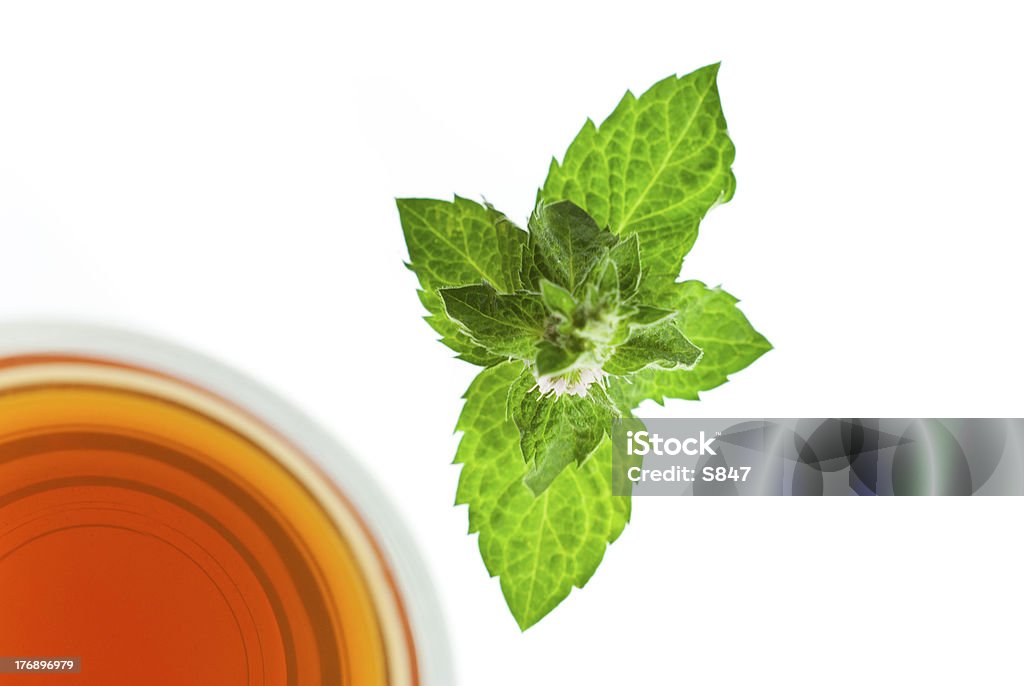 El té de menta y hoja de vista superior - Foto de stock de Antioxidante libre de derechos