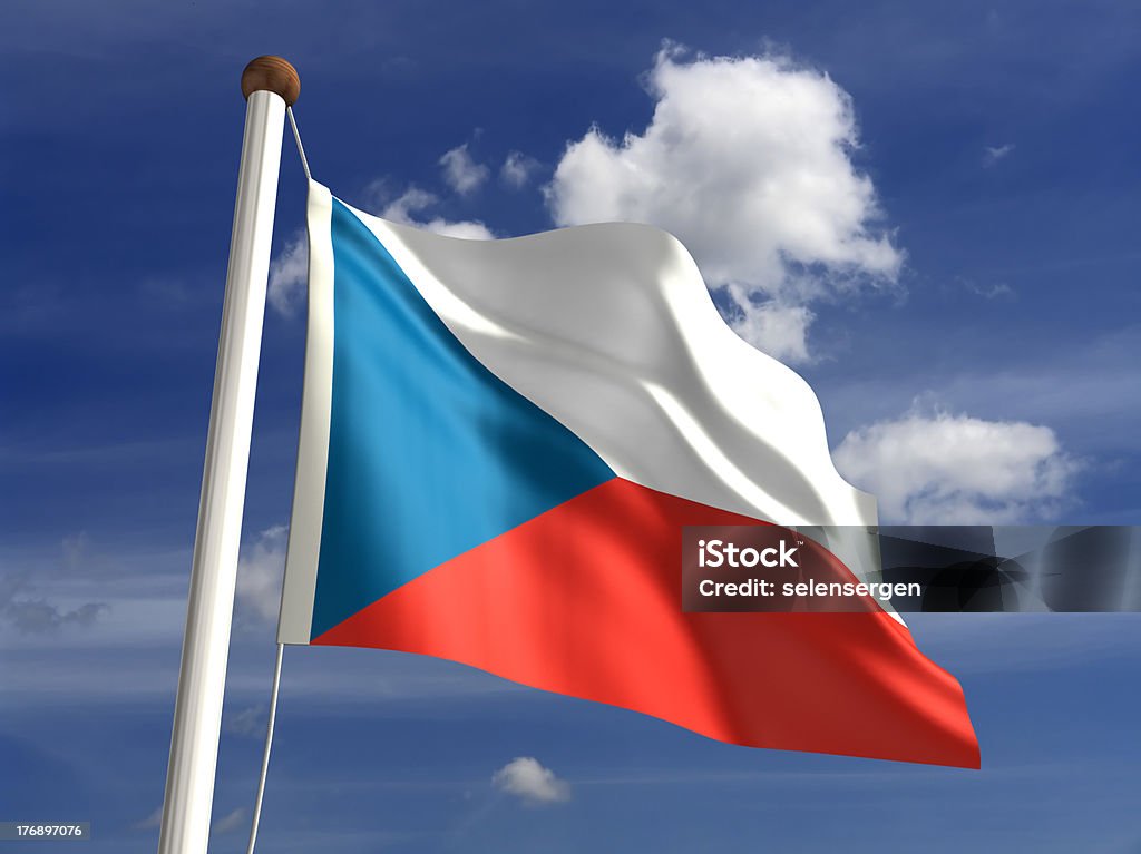 Bandeira Tcheca (com Traçado de Recorte - Foto de stock de Bandeira royalty-free