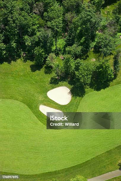 Aerial View Of Golf Fairway And Bunkers Stock Photo - Download Image Now - Golf Course, Aerial View, Golf