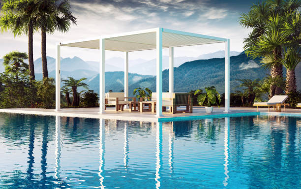 istock 3D illustration of a 6 pole white pergola 1768979983