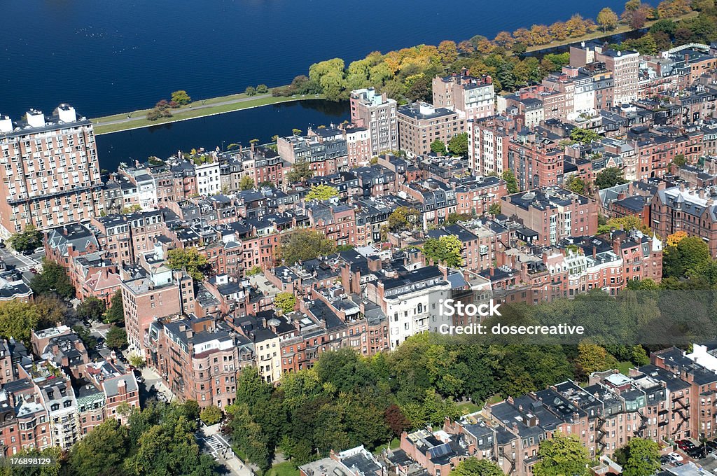 Vista para a Back Bay, em Boston - Foto de stock de Amarelo royalty-free