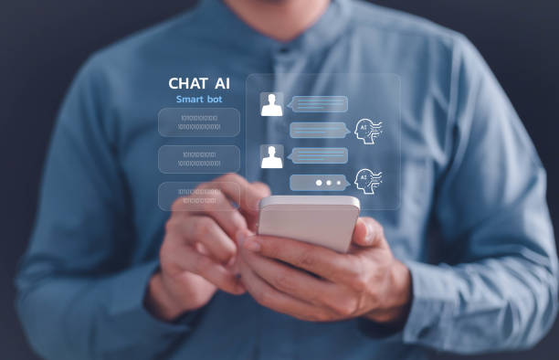 istock Ai chat, artificial technology concept, business person user laptop open chat with command prompt to generate new work online network, future tech by robot assistance, Human work with intelligence. 1768982703
