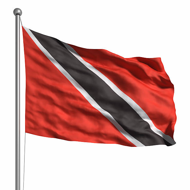 Flag of Trinidad and Tobago (Isolated) stock photo