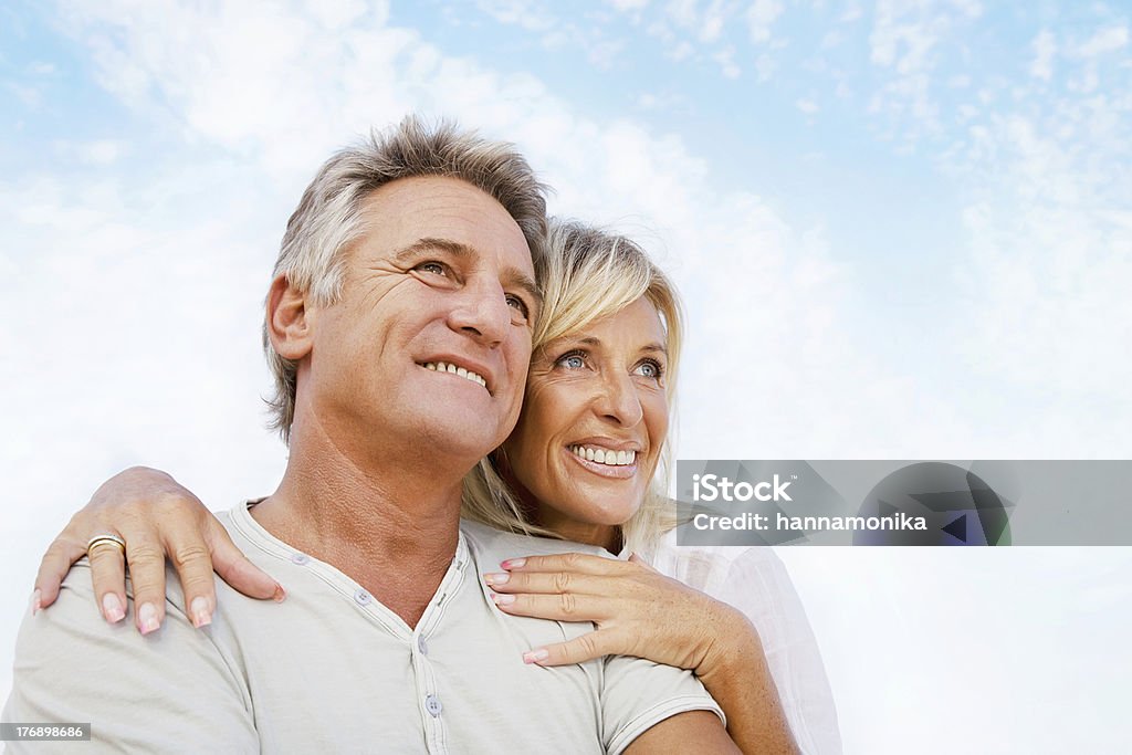 Portrait of a happy romantic couple Portrait of a happy romantic couple outdoors. Senior Couple Stock Photo