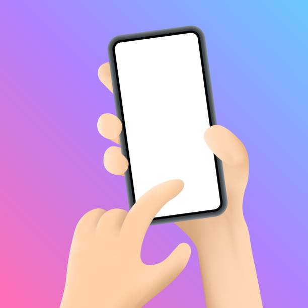 istock Phone mockup in hands. Flat, color, phone screen mockup, 3D illustration, layout of the phone in hands. Vector illustration 1768997309