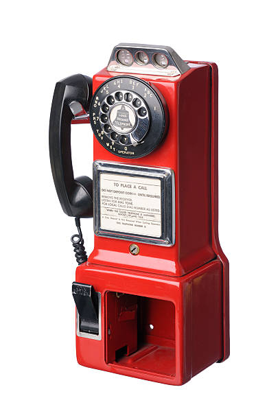 istock Vintage American red public telephone box 176900420