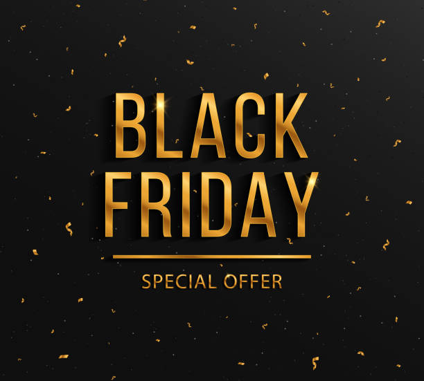 istock Background for Black Friday, big sale with gold confetti. 1769004207