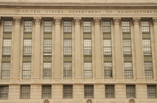 Front facade of the Department of Agriculture in downtown Washington DC. - see lightbox for more