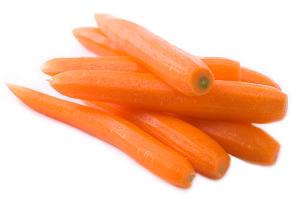 Peeled Carrots Peeled carrots on white background. peeled stock pictures, royalty-free photos & images