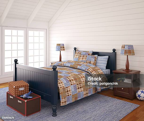 Kinderzimmer Stockfoto und mehr Bilder von Schlafzimmer - Schlafzimmer, Braun, Dachgeschoß