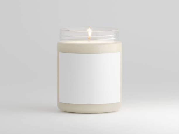 istock Scented soy candle mockup with blank label for logo, text or design 1769018305
