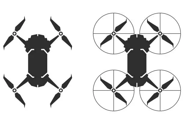 Vector illustration of Drone vector set