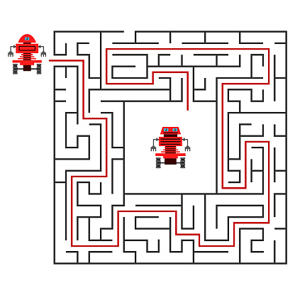 Labyrinth game way vector illustration