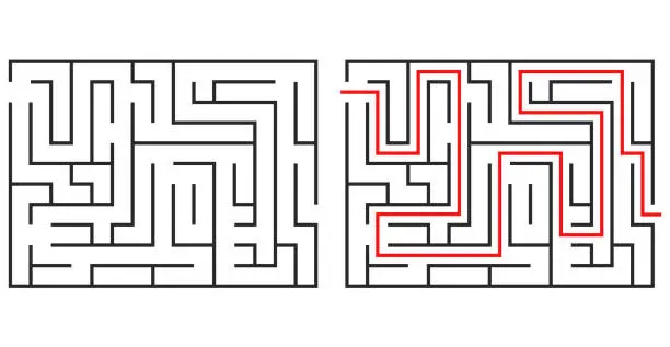 Vector illustration of Labyrinth game way