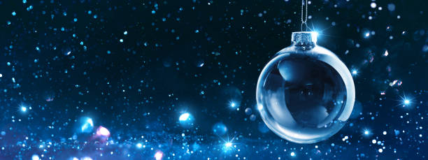 istock Christmas ball on dark blue background with glitter effects 1769021132