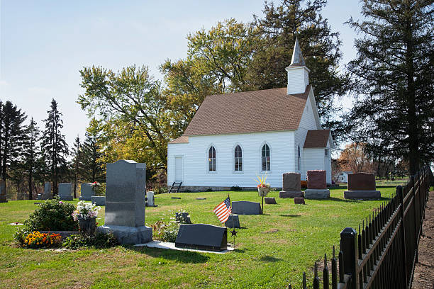 istock Rural church and cemetery 176902202