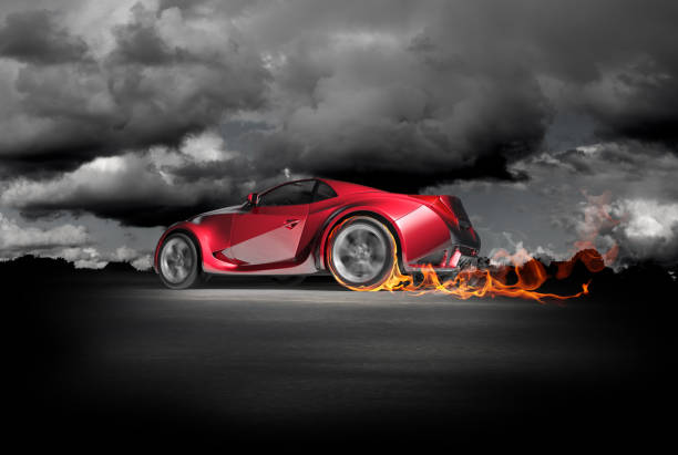 istock Sports car burnout 176902378