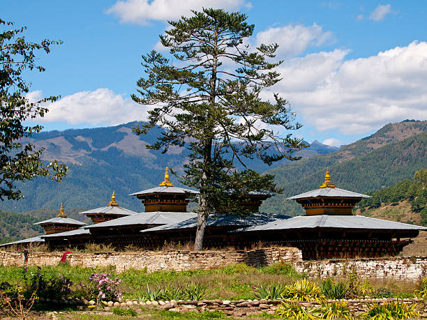 Monastery in Jakar (Bhutan) stock photo