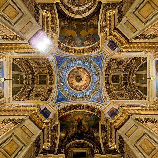 saint isaac's cathedral - cathedral st petersburg indoors fresco zdjęcia i obrazy z banku zdjęć