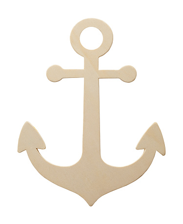 Ship Anchor Symbol Cut Out on White.
