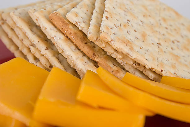 Cheese and Crackers (2) stock photo