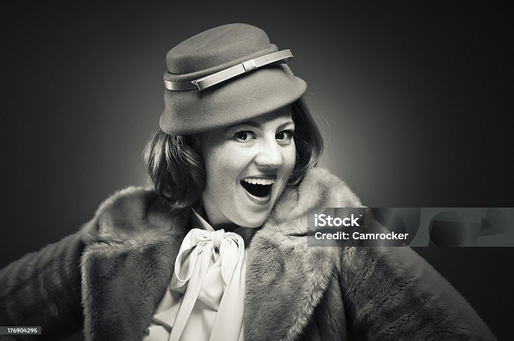 Excitación Retro Girl - Foto de stock de 1930-1939 libre de derechos